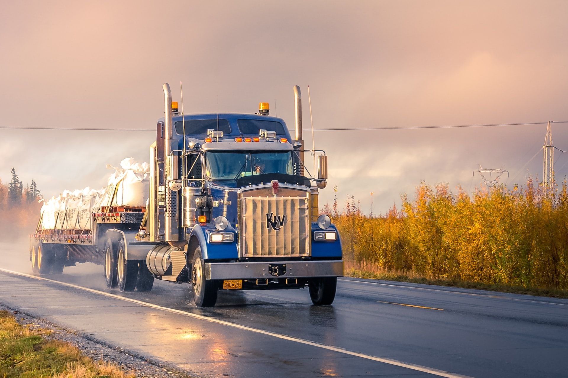 Semi-truck delivering stuff. Because delivery is what we do.